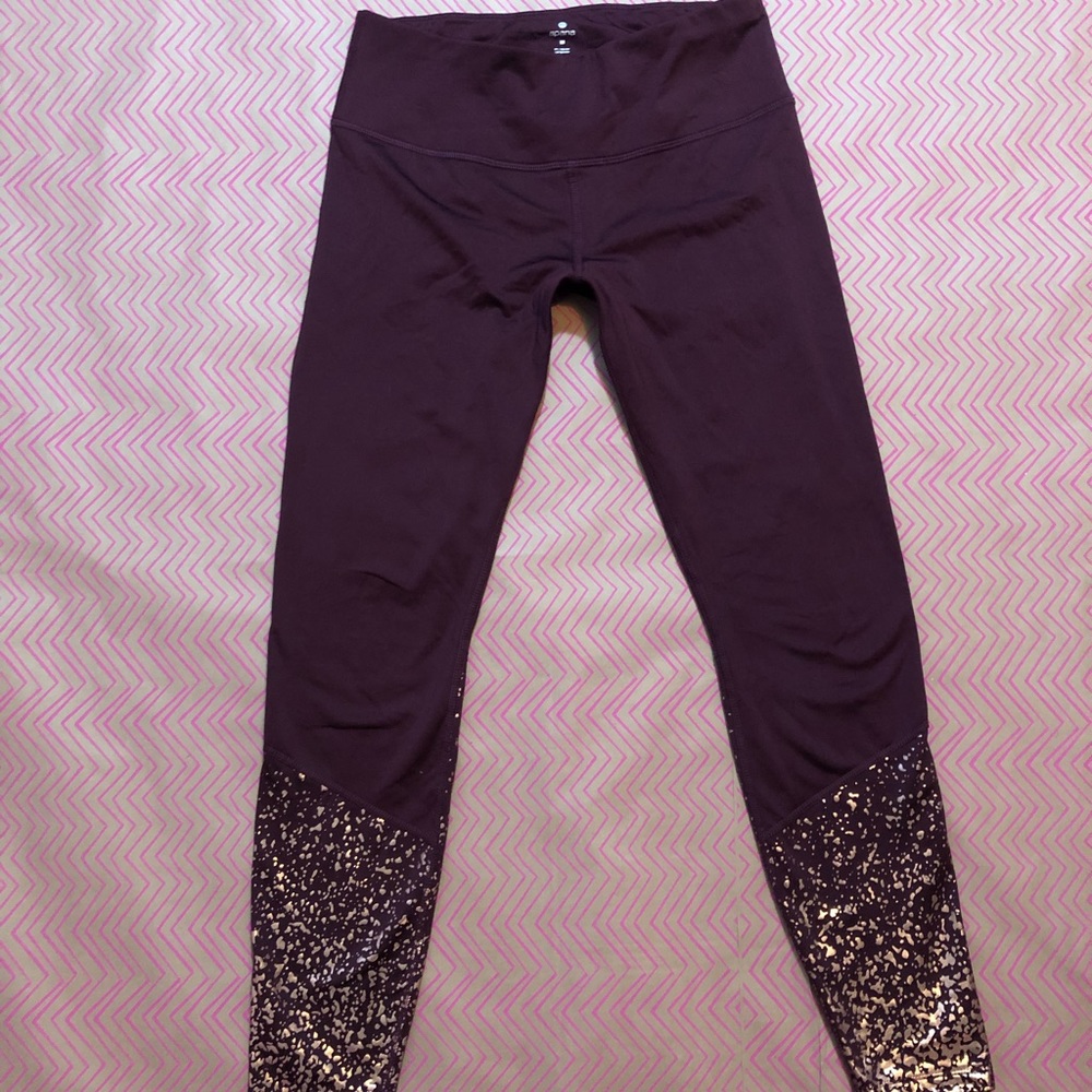 Burgundy purple leggings